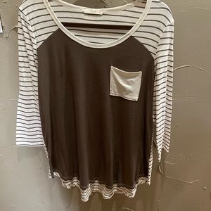 Brown and cream Le Lis shirt.